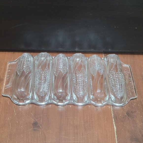 Miracle Maize Clear Glass Corn Bread Baking Dish Corn Cob Design - Picture 5 of 13